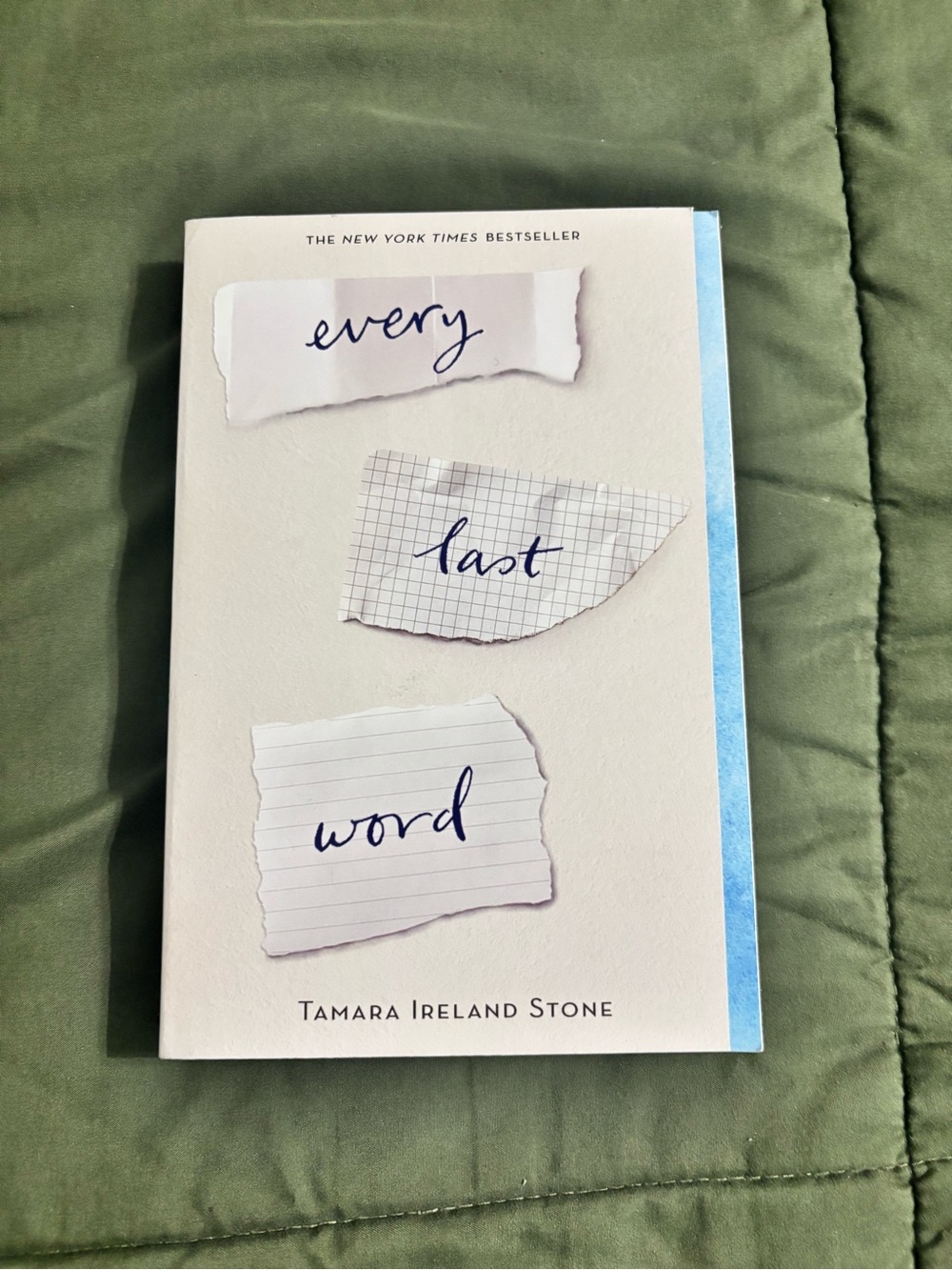 Tamara Ireland Stone Every Last Word Paperback Book - White and Light Blue
